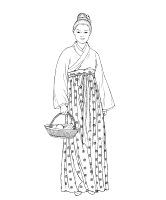 A coloring page of chinese clothing